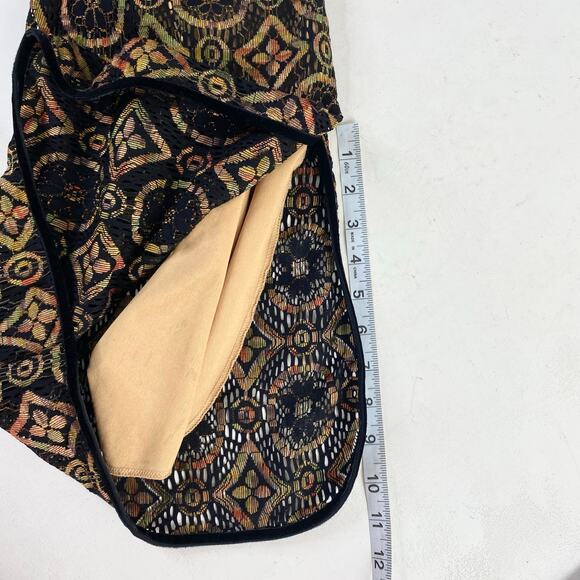 Vintage Bisou Bisou Boho Lace Brocade Pants Sz M - Picture 4 of 9